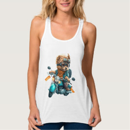 Cool dog biker, schattige Yorkshire terrier hond c Tanktop