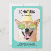 Cool Dog Birthday Party Invitation Kaart (Voorkant)