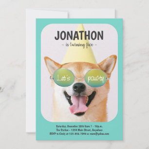 Cool Dog Birthday Party Invitation Kaart