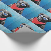 Cool Dog Black Lab Red Bandana Blue Goggles Cadeaupapier (Hoek)
