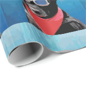 Cool Dog Black Lab Red Bandana Blue Goggles Cadeaupapier (Rol Hoek)