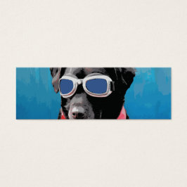Cool Dog Black Lab Red Bandana Blue Goggles Mini Visitekaartjes