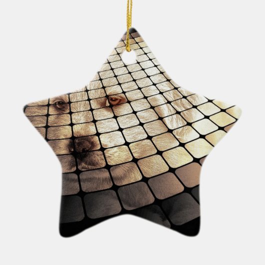 Cool Dog Digital Art Keramisch Ornament (Voorkant)