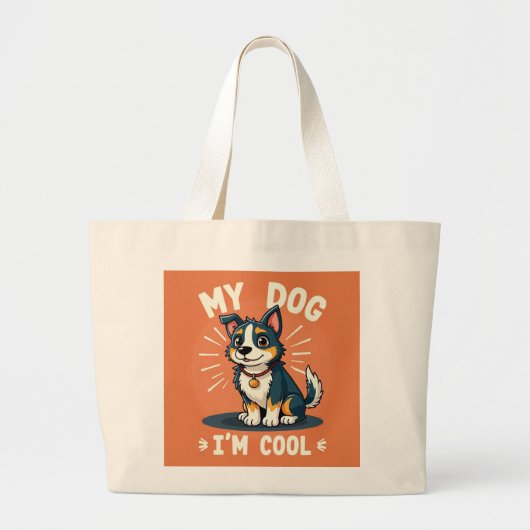 Cool Dog Energy Grote Tote Bag (Voorkant)