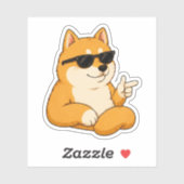 Cool Dog Finger Guns Meme Sticker (Vel)