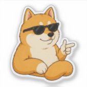 Cool Dog Finger Guns Meme Sticker (Voorkant)