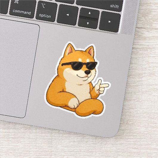 Cool Dog Finger Guns Meme Sticker (Detail)