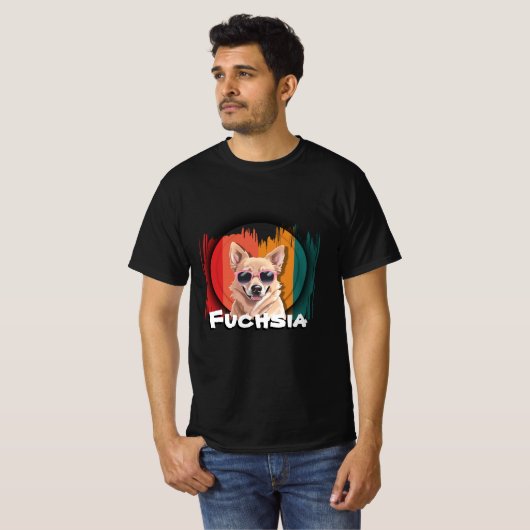 Cool Dog Fuchsia – Leuk en stijlvol huisdier T-shirt (Voorkant volledig)