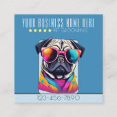 Cool Dog Grooming stijlvolle hond loyaliteit Vierkante Visitekaartje (Voorkant)