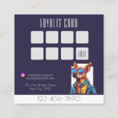 Cool Dog Grooming trendy en stijlvolle loyaliteit Vierkante Visitekaartje (Achterkant)