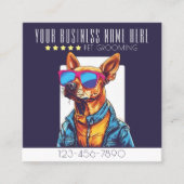 Cool Dog Grooming trendy en stijlvolle loyaliteit Vierkante Visitekaartje (Voorkant)