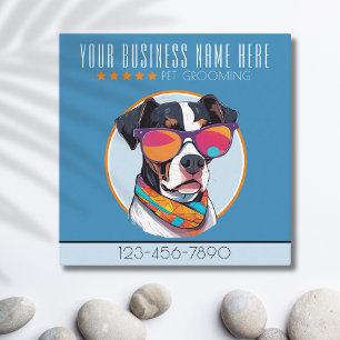 Cool Dog Grooming trendy en stijlvolle loyaliteit Vierkante Visitekaartje