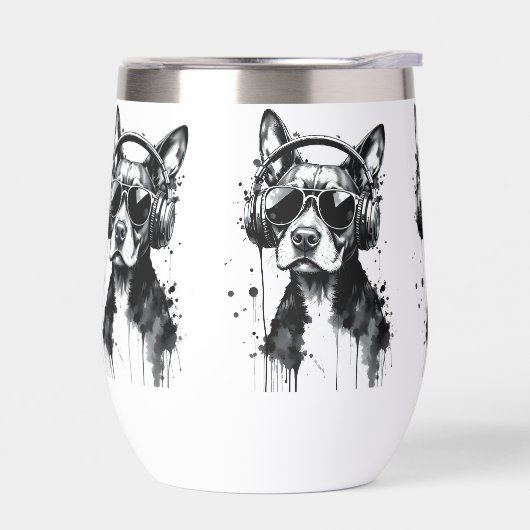 Cool Dog hoofdtelefoon Schattige Huisdieren Zwart  (Links)