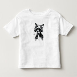 Cool Dog hoofdtelefoon Schattige Huisdieren Zwart  Kinder Shirts