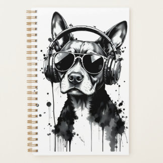 Cool Dog hoofdtelefoon Schattige Huisdieren Zwart Planner