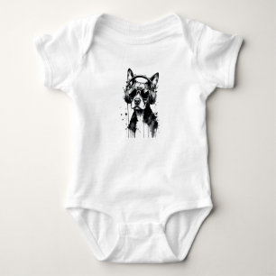 Cool Dog hoofdtelefoon Schattige Huisdieren Zwart Romper