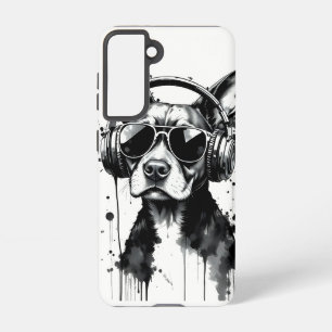 Cool Dog hoofdtelefoon Schattige Huisdieren Zwart  Samsung Galaxy Hoesje