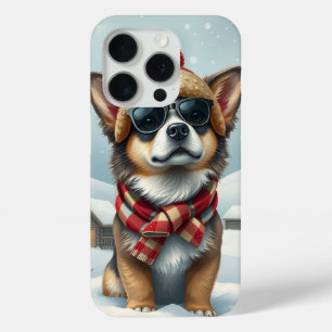 Cool Dog in Preppy winterkleding en -Pet iPhone 15 Pro Case