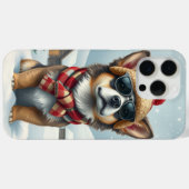 Cool Dog in Preppy winterkleding en -Pet Case-Mate iPhone Case (Achterkant (horizontaal))