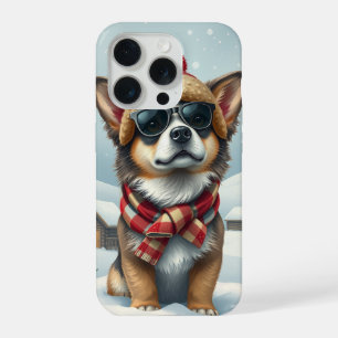 Cool Dog in Preppy winterkleding en -Pet iPhone 15 Pro Case