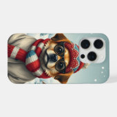 Cool Dog in Preppy winterkleding en -Pet iPhone Hoesje (Achterkant horizontaal)