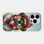 Cool Dog in Preppy winterkleding en -Pet iPhone Hoesje (Achterkant horizontaal)