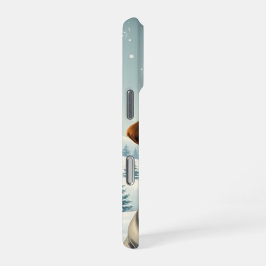 Cool Dog in Preppy winterkleding en -Pet iPhone Hoesje (Rechterkant)