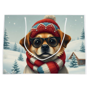 Cool Dog in Preppy winterkleding en Pet winter Groot Cadeauzakje
