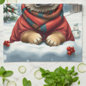 Cool Dog in Preppy winterkleding en Pet winter Theedoek (Gevouwen)