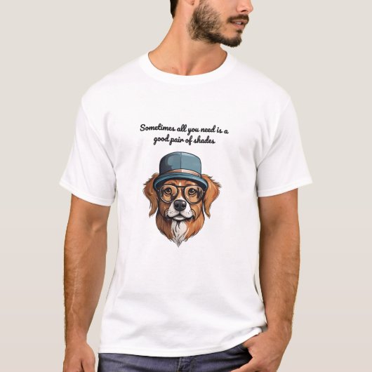 Cool Dog met Shades T-Shirt - Leuk en stijlvol (Voorkant)