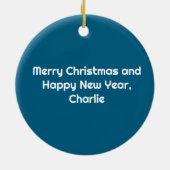Cool Dog Pilot Foto, Vrolijk Kerstfeest, Personali Keramisch Ornament (Achterkant)