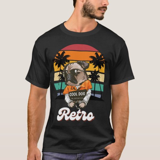 Cool Dog : Retro T-shirt (Voorkant)