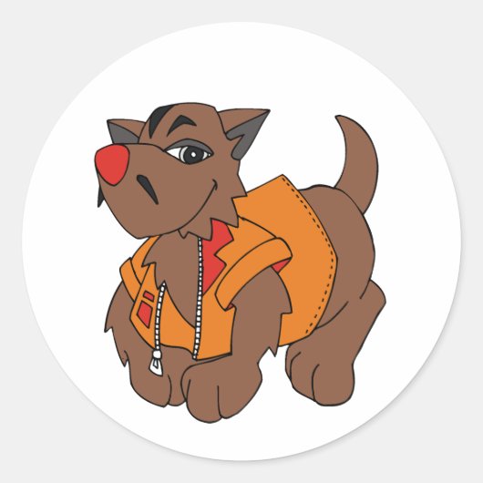 Cool Dog Ronde Sticker (Voorkant)