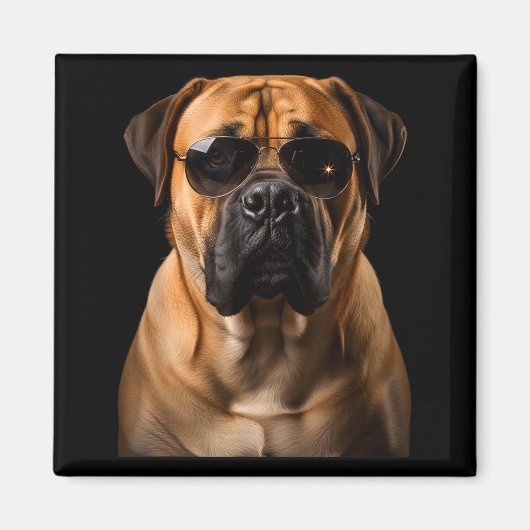 Cool Dog Sungles Bullmastiff Funny Look  Magneet (Voorkant)