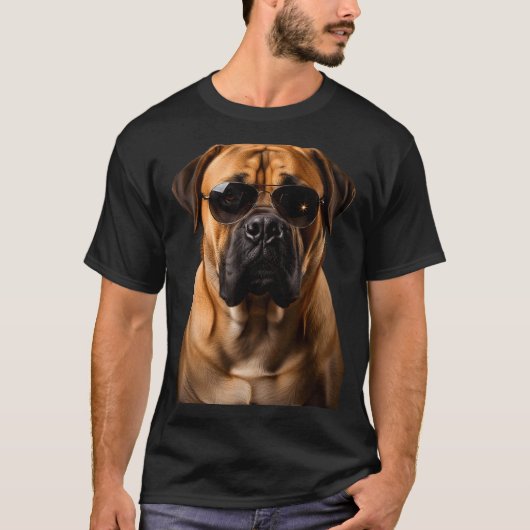 Cool Dog Sungles Bullmastiff Funny Look  T-shirt (Voorkant)