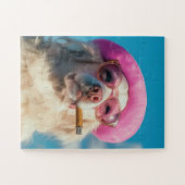 Cool Dog with Pink Hat Puzzle Legpuzzel (Horizontaal)