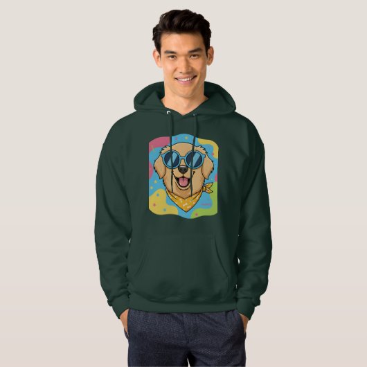 Cool Dog With Sunglasses Funny  Hoodie (Voorkant volledig)