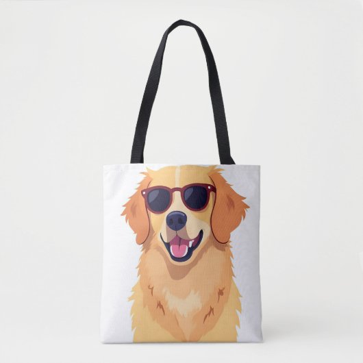 Cool Dog with Sunglasses Golde Retriever Tote Bag (Voorkant)
