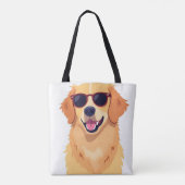Cool Dog with Sunglasses Golde Retriever Tote Bag (Achterkant)