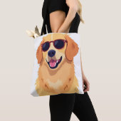 Cool Dog with Sunglasses Golde Retriever Tote Bag (Dichtbij)