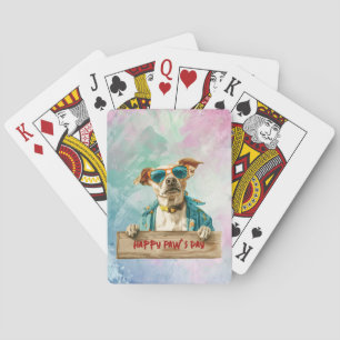 Cool Dog Zonnebril Happy Paw's Day Pokerkaarten