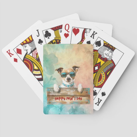 Cool Dog Zonnebril Happy Paw's Day Pokerkaarten (Achterkant)