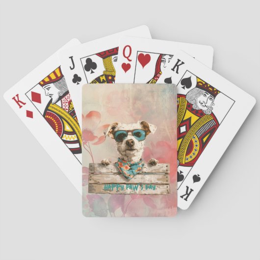 Cool Dog Zonnebril Happy Paw's Day Pokerkaarten (Achterkant)