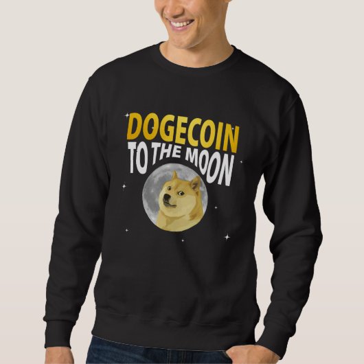 Cool Dogecoin to the Moon Tee, Doge Coin Crypto Cu Trui (Voorkant)
