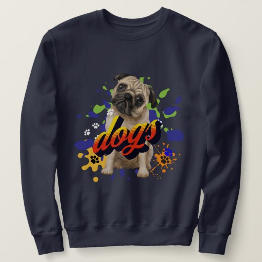 Cool dogs kunst donkergrijs voor hem trui (Design voorkant)