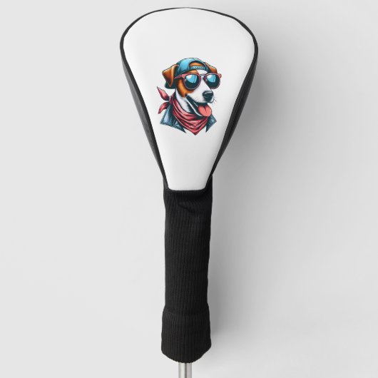 Cool Dogzz een coole Jack Russell Terrier met sung Golfheadcover (Voorkant)