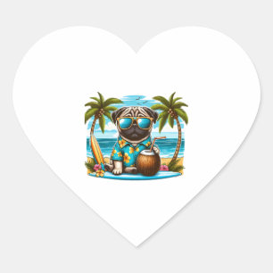 Cool Dogzz een stoere pug met zonnebril Classic T- Hart Sticker