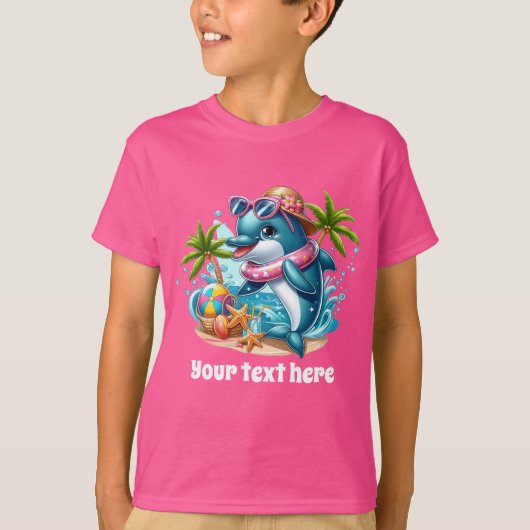 Cool dolfijn voeg tekst pool meisjes t-shirt (Voorkant)