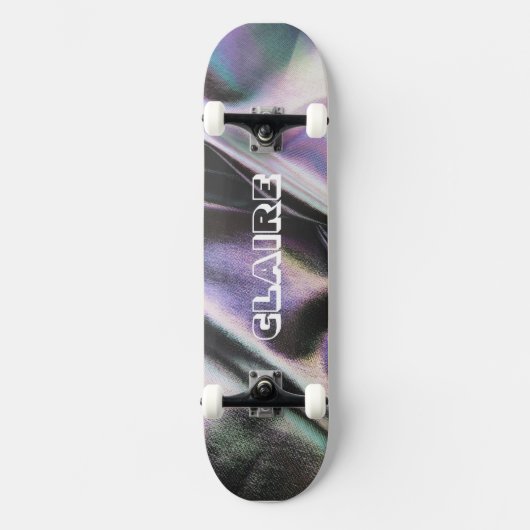 Cool Donker Holografische Naam Verzamelbaar Persoonlijk Skateboard (Voorkant)