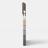 Cool Donkerblauw Beige Sinaasappel Grijze Art Stri iPhone Hoesje (Linkerkant)